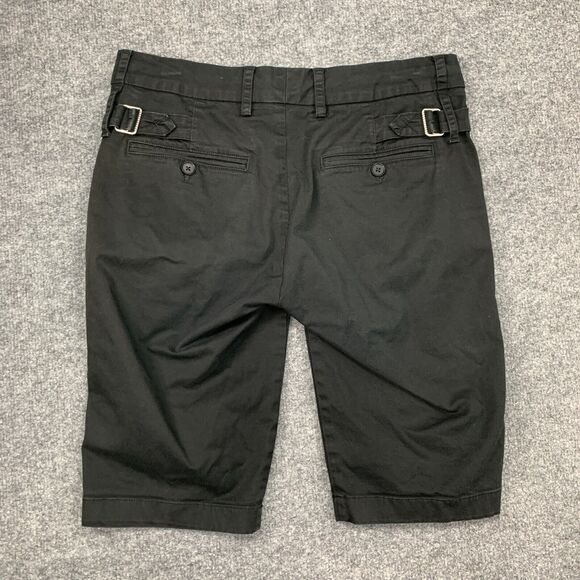Vince Short Womens 2 Solid Black Side Buckle Knee Length Low Rise Bermuda Casual - Picture 7 of 11